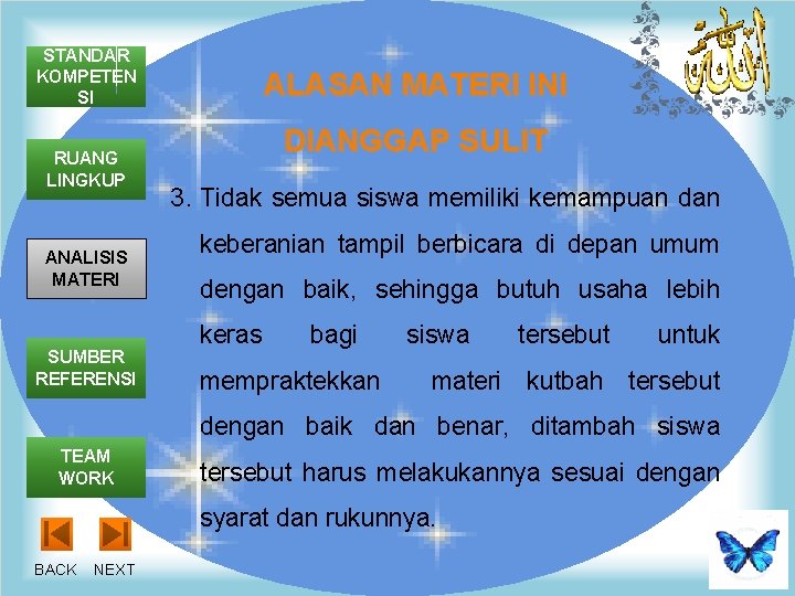 STANDAR KOMPETEN SI RUANG LINGKUP ANALISIS MATERI SUMBER REFERENSI ALASAN MATERI INI DIANGGAP SULIT