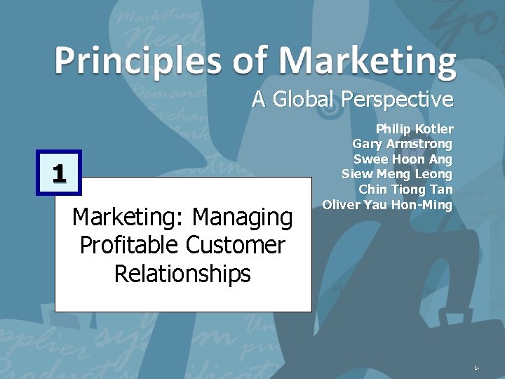 A Global Perspective 1 Marketing: Managing Profitable Customer Relationships Philip Kotler Gary Armstrong Swee