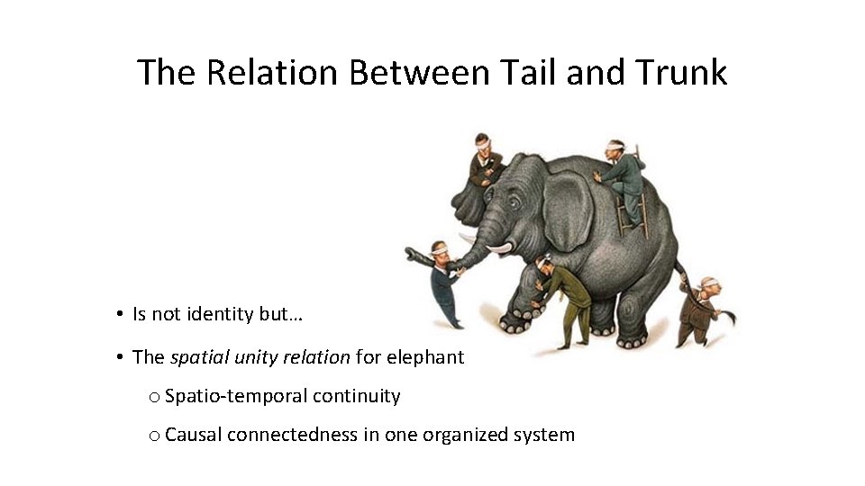 The Relation Between Tail and Trunk • Is not identity but… • The spatial