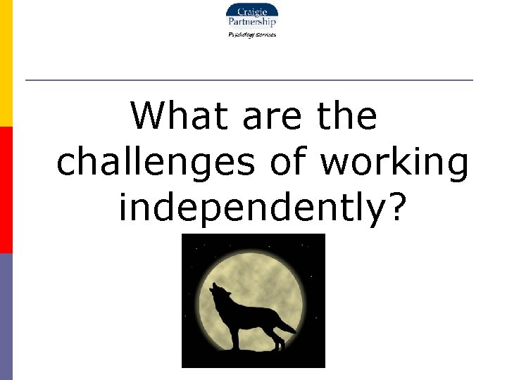 What are the challenges of working independently? 