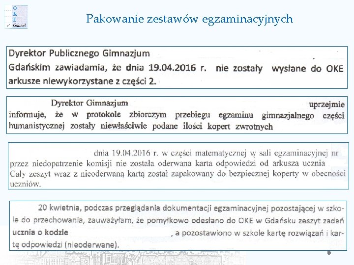 Pakowanie zestawów egzaminacyjnych 