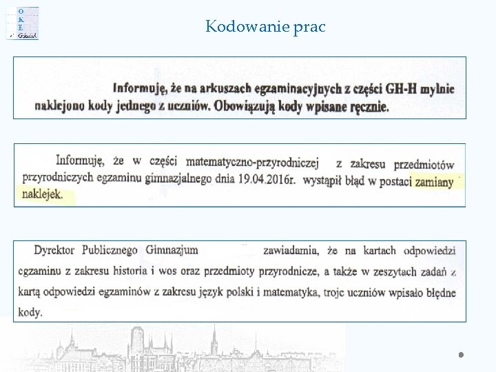 Kodowanie prac 