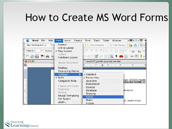 How to Create MS Word Forms 
