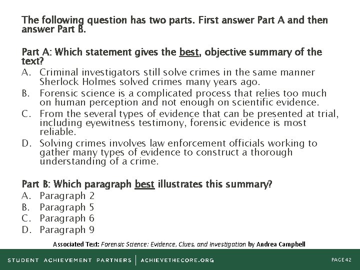 The following question has two parts. First answer Part A and then answer Part