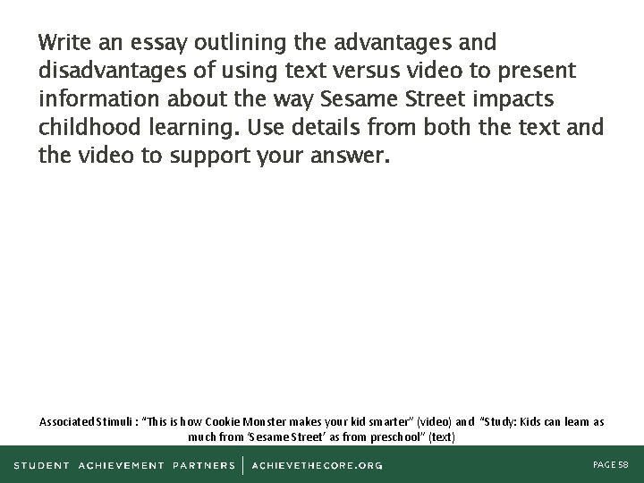 Write an essay outlining the advantages and disadvantages of using text versus video to