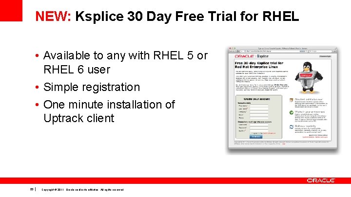 NEW: Ksplice 30 Day Free Trial for RHEL • Available to any with RHEL