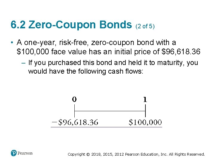 6. 2 Zero-Coupon Bonds (2 of 5) • A one-year, risk-free, zero-coupon bond with