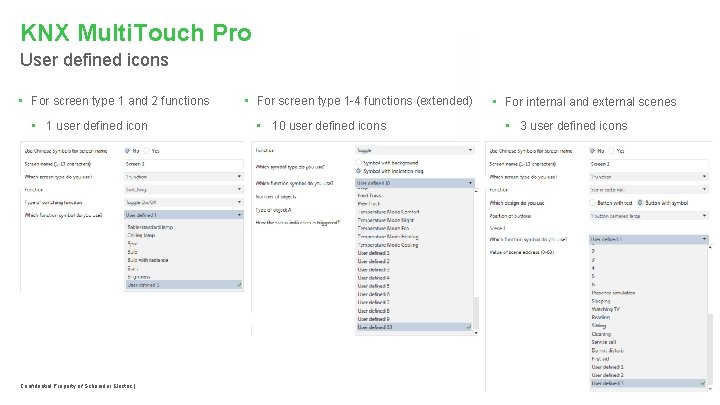 KNX Multi. Touch Pro User defined icons • For screen type 1 and 2