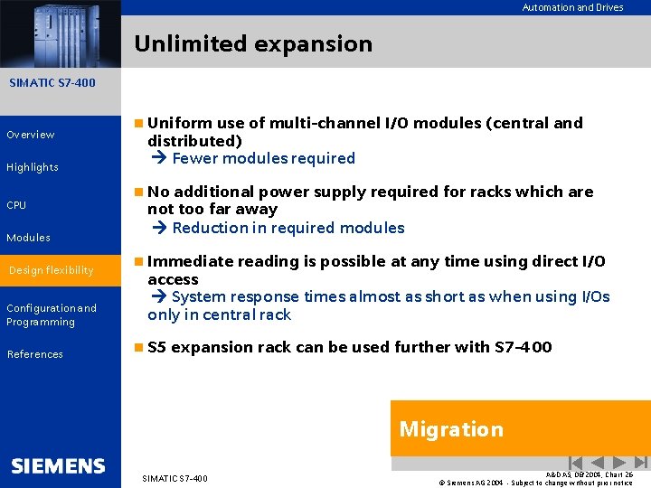 Automation and Drives Unlimited expansion SIMATIC S 7 -400 Overview Highlights CPU Modules Design.