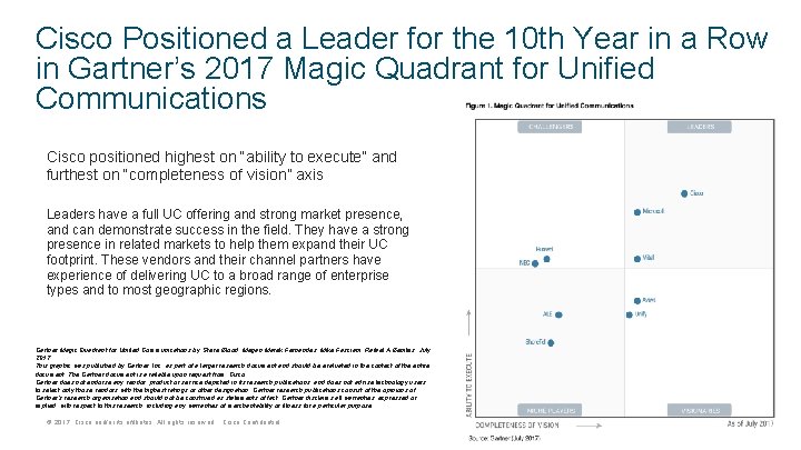 Cisco Positioned a Leader for the 10 th Year in a Row in Gartner’s