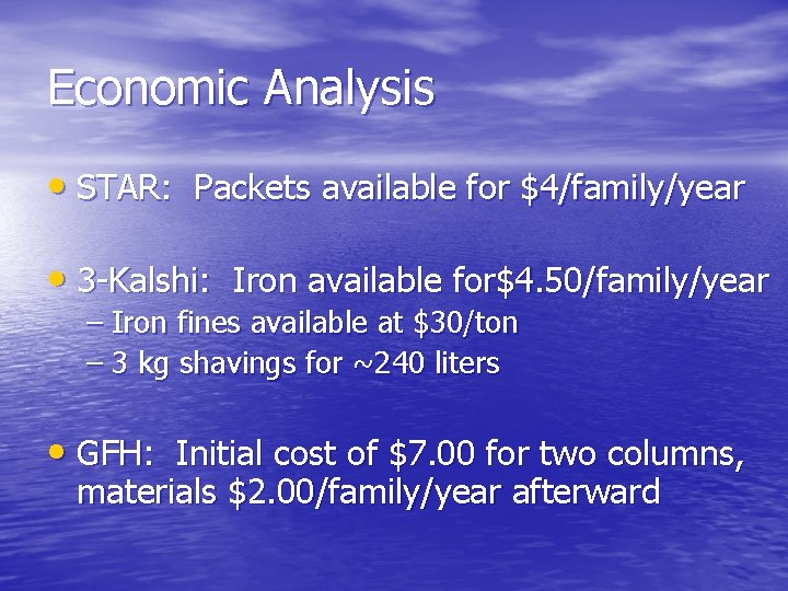 Economic Analysis • STAR: Packets available for $4/family/year • 3 -Kalshi: Iron available for$4.