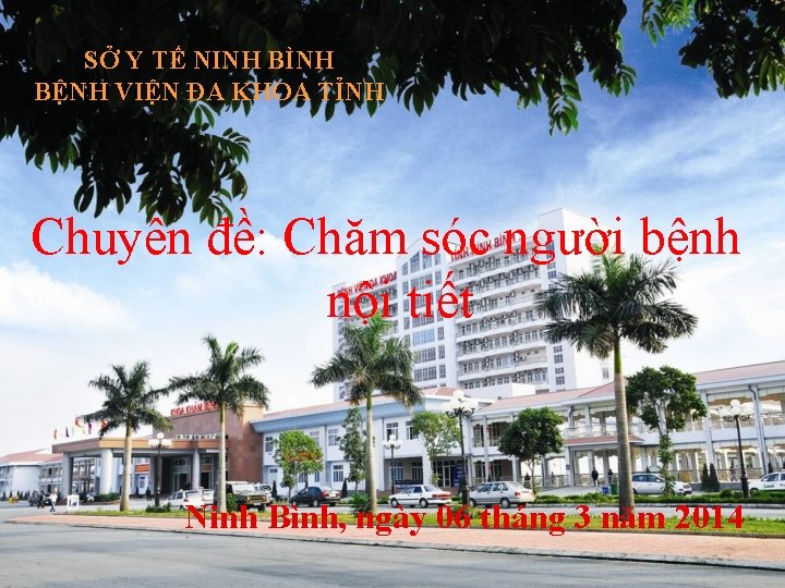 SỞ Y TẾ NINH BÌNH BỆNH VIỆN ĐA KHOA TỈNH Chuyên đề: Chăm sóc