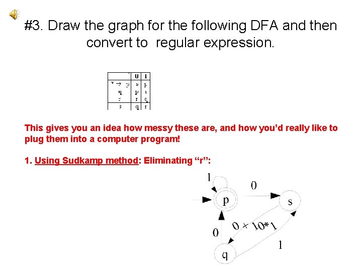 #3. Draw the graph for the following DFA and then convert to regular expression.