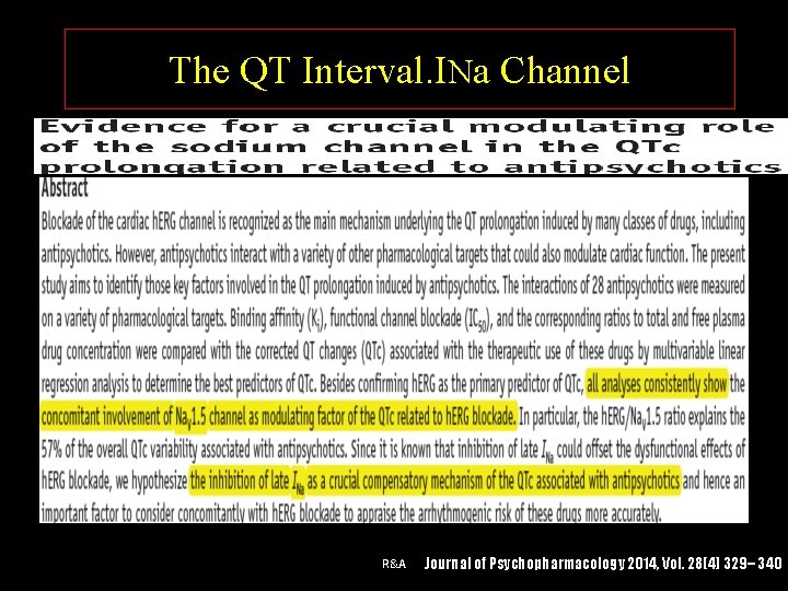 The QT Interval. INa Channel R&A Journal of Psychopharmacology 2014, Vol. 28(4) 329– 340