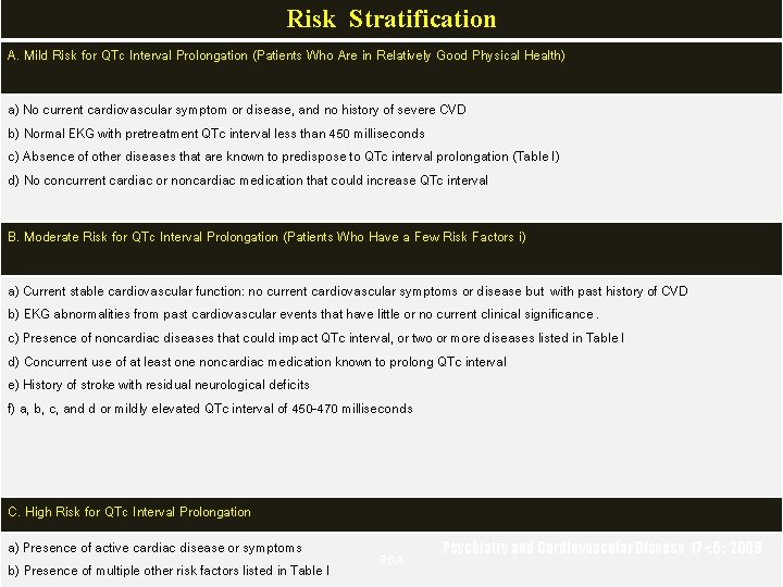 Risk Stratification A. Mild Risk for QTc Interval Prolongation (Patients Who Are in Relatively