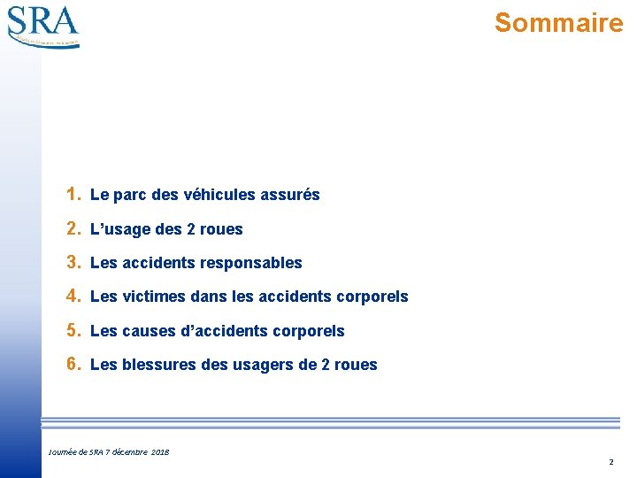 Sommaire 1. Le parc des véhicules assurés 2. L’usage des 2 roues 3. Les