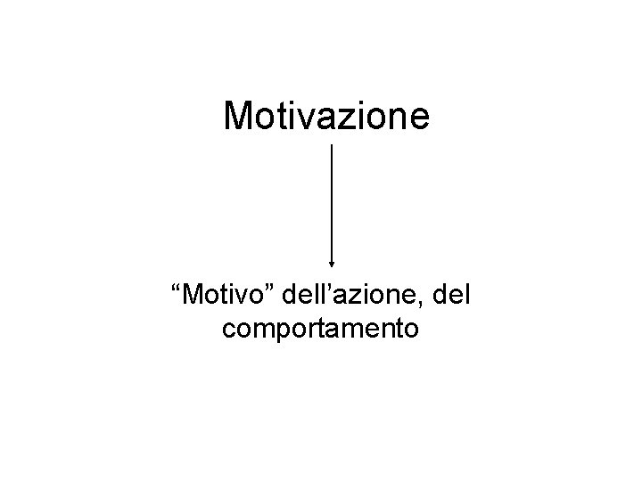 Motivazione “Motivo” dell’azione, del comportamento 
