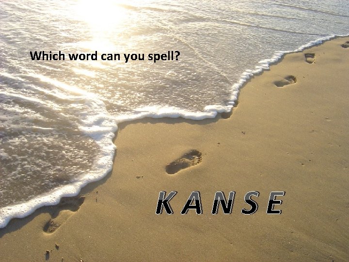 Which word can you spell? KANSE 