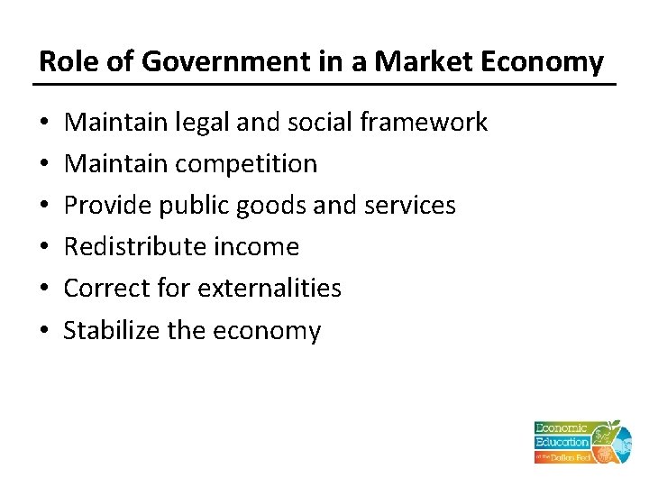 The Role Of Government The Opinions Expressed Are