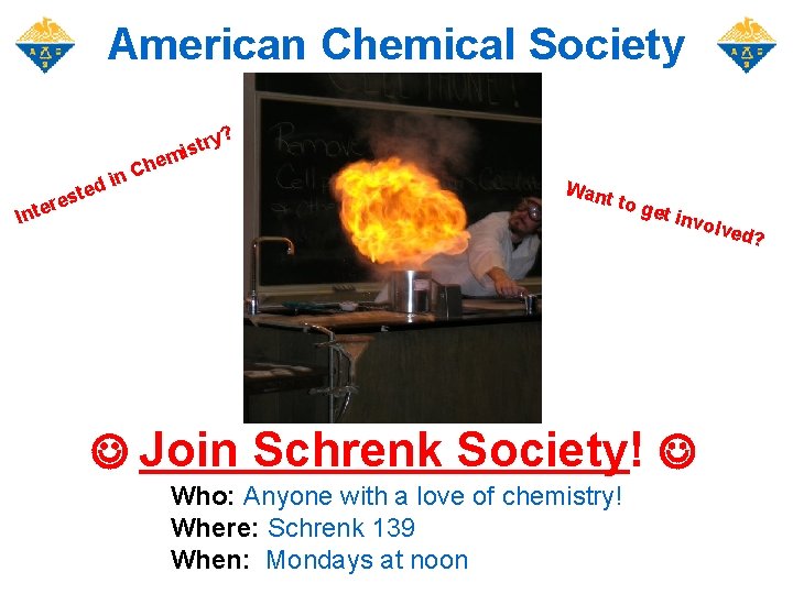 American Chemical Society tr s i m In ted s e ter he C