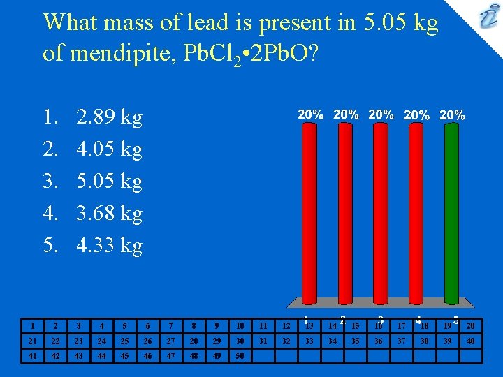 What mass of lead is present in 5. 05 kg of mendipite, Pb. Cl What mass of lead is present in 5. 05 kg of mendipite, Pb. Cl