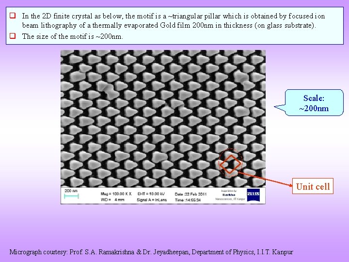 q In the 2 D finite crystal as below, the motif is a ~triangular