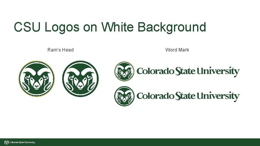 CSU Logos on White Background Ram’s Head Word Mark 