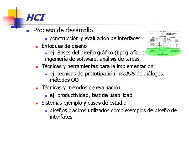 HCI n Proceso de desarrollo construcción y evaluación de interfaces Enfoques de diseño n