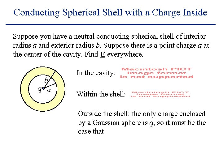 Conducting Spherical Shell with a Charge Inside Suppose you have a neutral conducting spherical