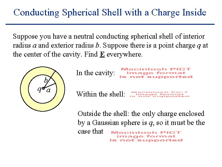 Conducting Spherical Shell with a Charge Inside Suppose you have a neutral conducting spherical