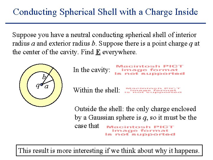 Conducting Spherical Shell with a Charge Inside Suppose you have a neutral conducting spherical