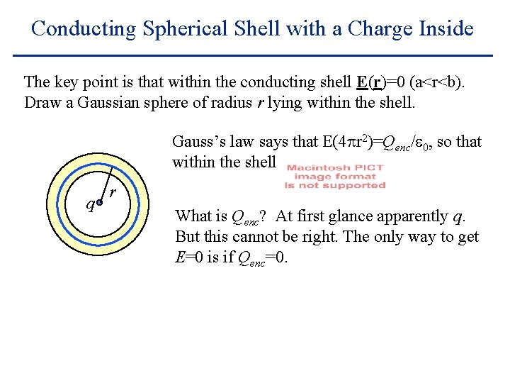 Conducting Spherical Shell with a Charge Inside The key point is that within the