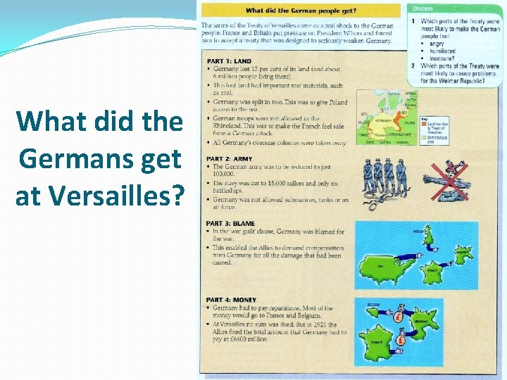 What did the Germans get at Versailles? 
