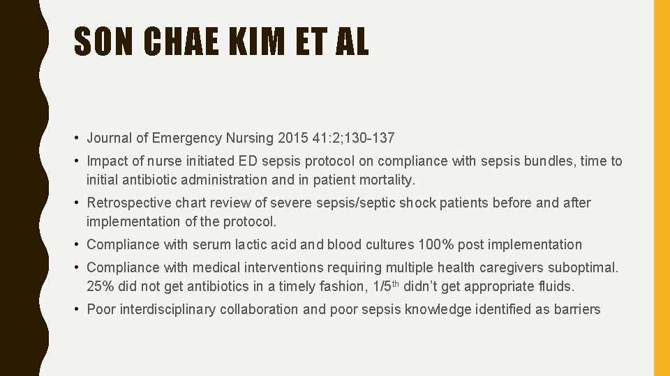 SON CHAE KIM ET AL • Journal of Emergency Nursing 2015 41: 2; 130