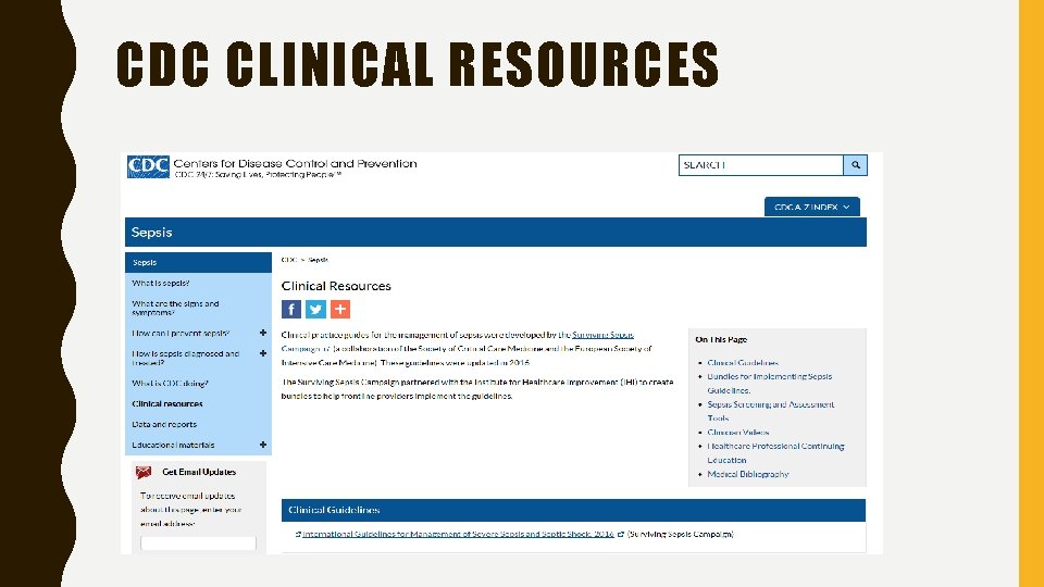 CDC CLINICAL RESOURCES 