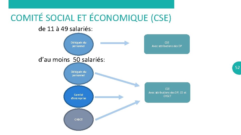 COMITÉ SOCIAL ET ÉCONOMIQUE (CSE) de 11 à 49 salariés: Délégués du personnel CSE