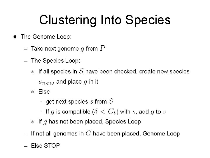 Clustering Into Species 