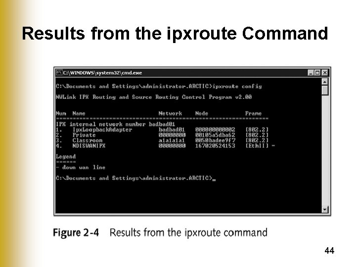 Results from the ipxroute Command 44 