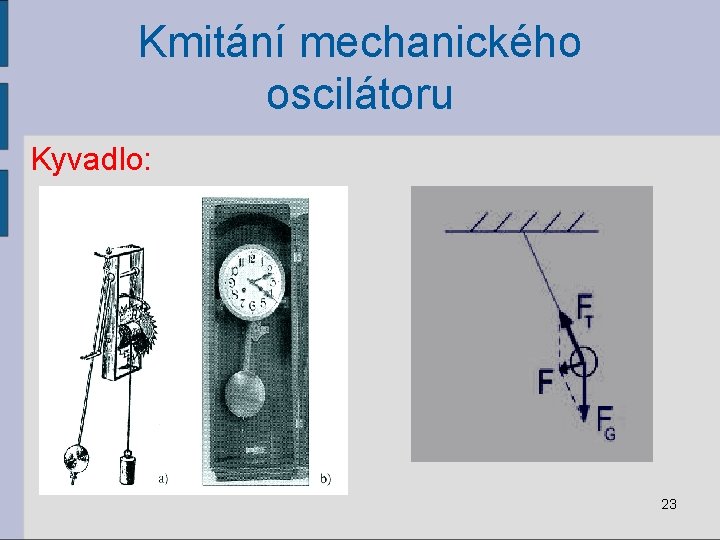 Kmitání mechanického oscilátoru Kyvadlo: 23 