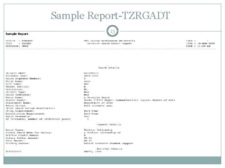 Sample Report-TZRGADT 13 