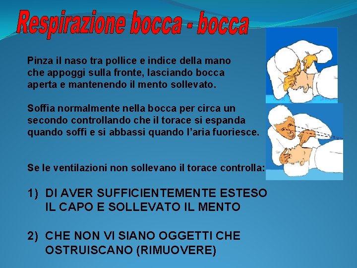 Pinza il naso tra pollice e indice della mano che appoggi sulla fronte, lasciando