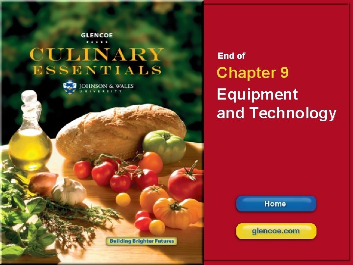 End of Chapter 9 Equipment and Technology 