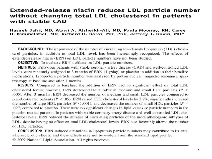 7 J of Clin Lipid. 2009, 3, 45 -50 