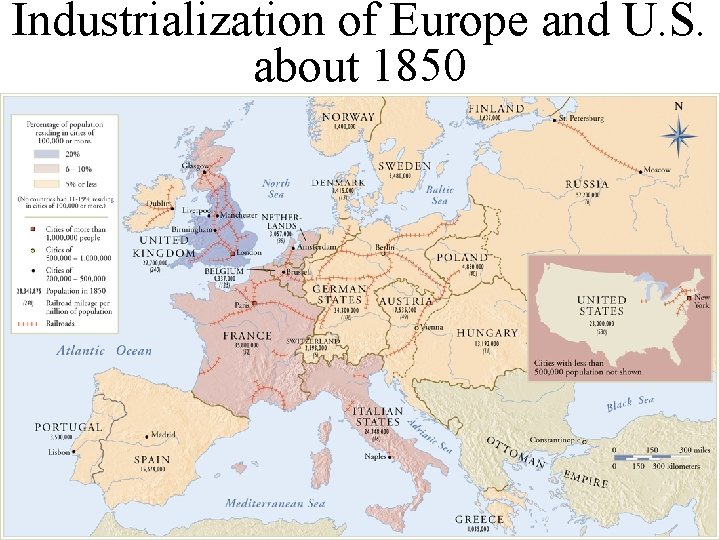 Industrialization of Europe and U. S. about 1850 