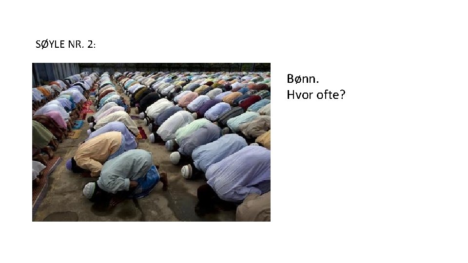 SØYLE NR. 2: Bønn. Hvor ofte? 
