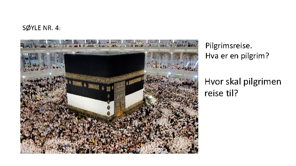 SØYLE NR. 4: Pilgrimsreise. Hva er en pilgrim? Hvor skal pilgrimen reise til? 