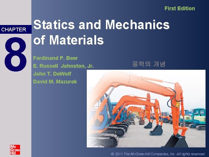 First Edition CHAPTER 8 Statics and Mechanics of Materials Ferdinand P. Beer E. Russell