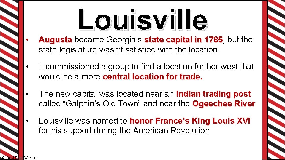 Louisville • Augusta became Georgia’s state capital in 1785, but the Augusta 1785 state Louisville • Augusta became Georgia’s state capital in 1785, but the Augusta 1785 state
