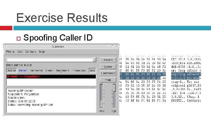 Exercise Results Spoofing Caller ID 