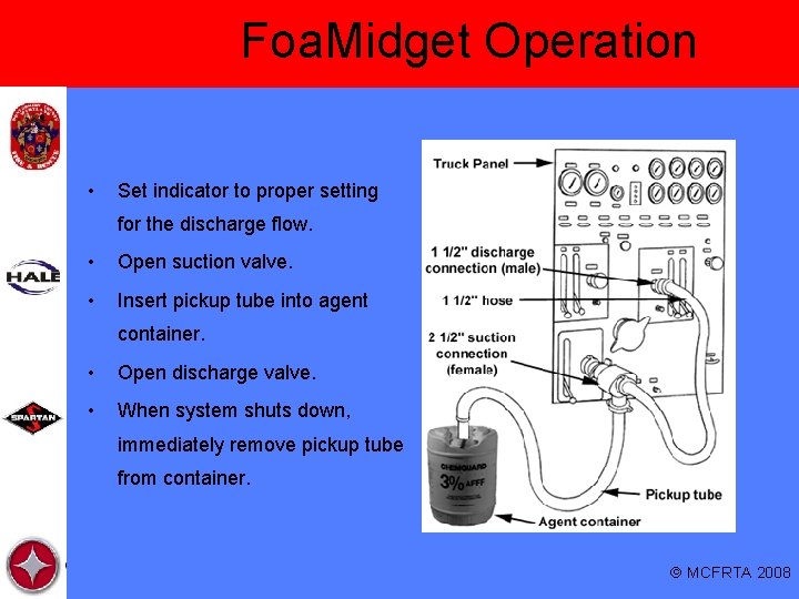 Foa. Midget Operation • Set indicator to proper setting for the discharge flow. •